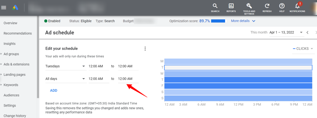 Ad Scheduling in google ads