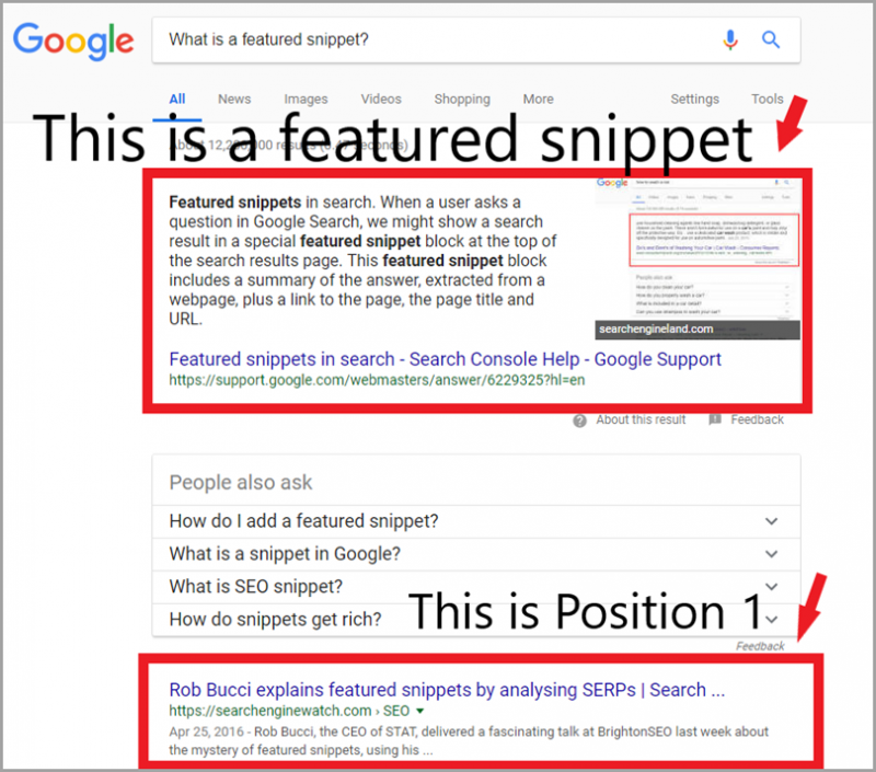 what is feature snippet 